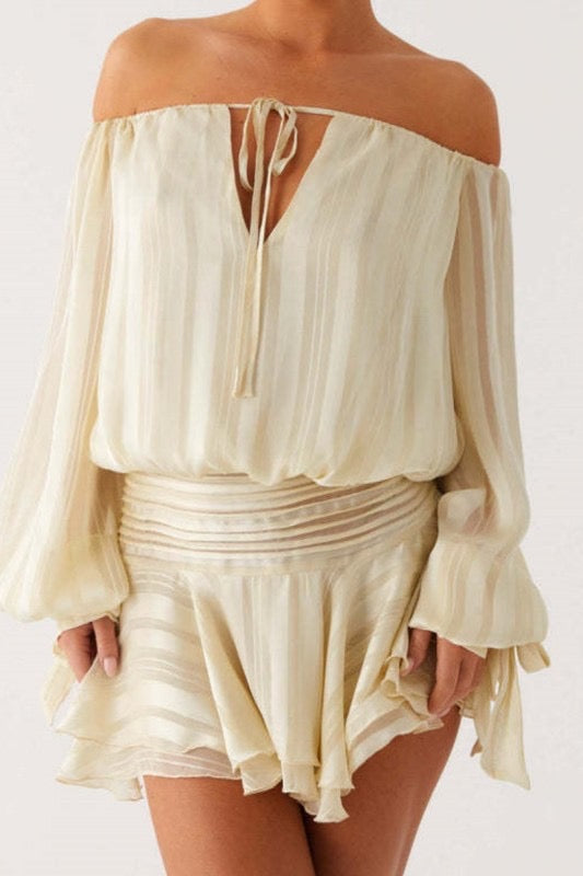 Off-shoulder Ruffle Skirt Dress