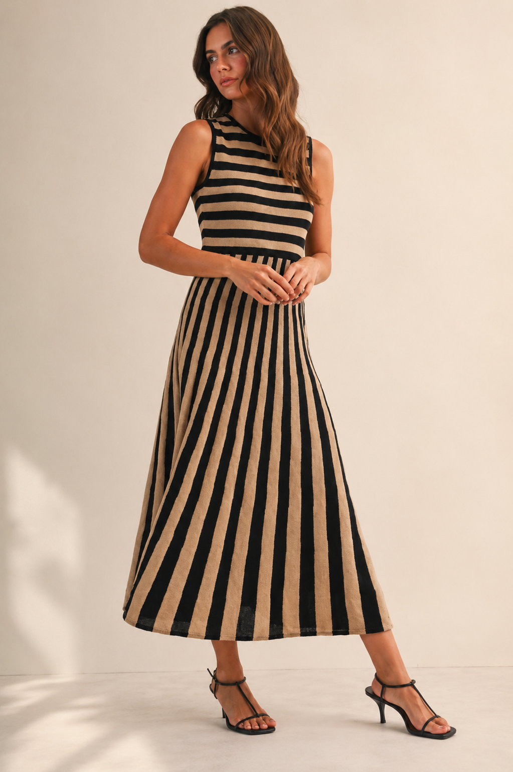 Striped Flare Maxi Dress