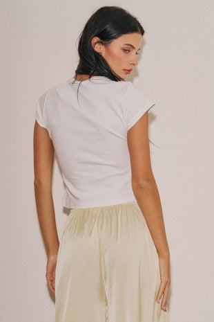 Knit Cotton Basic Fitted T-shirt