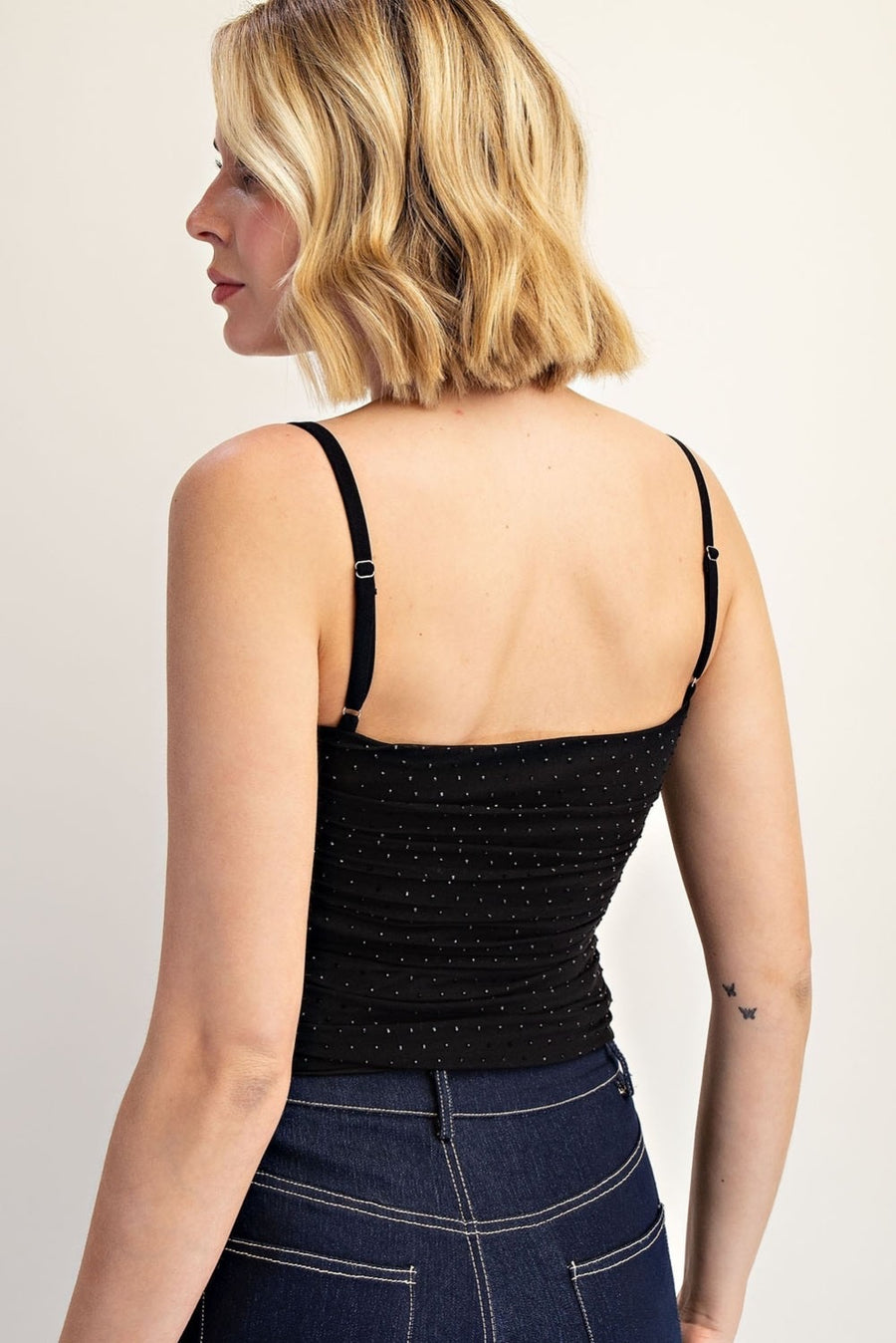 Rhinestone Mesh Top