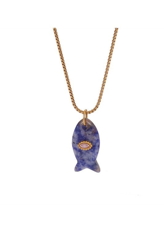 Stone Fish Necklace