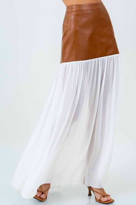Camel Maxi Skirt