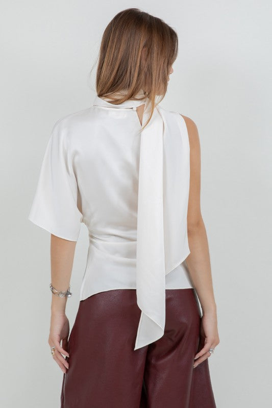 One Shoulder Top With Self Scarf