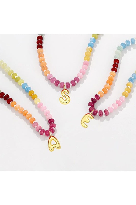 Initial Beaded Necklace