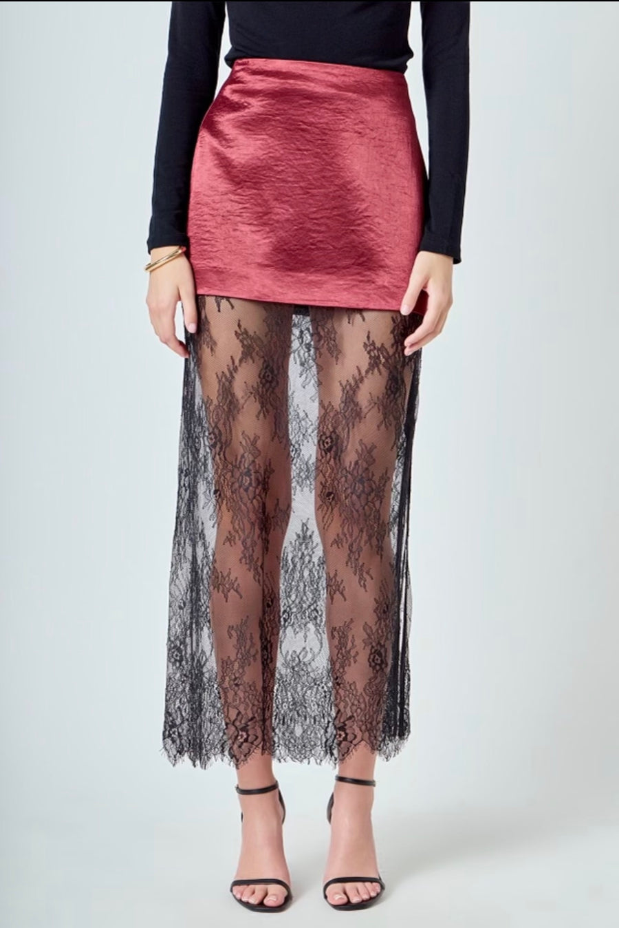 Satin Velvet Skirt