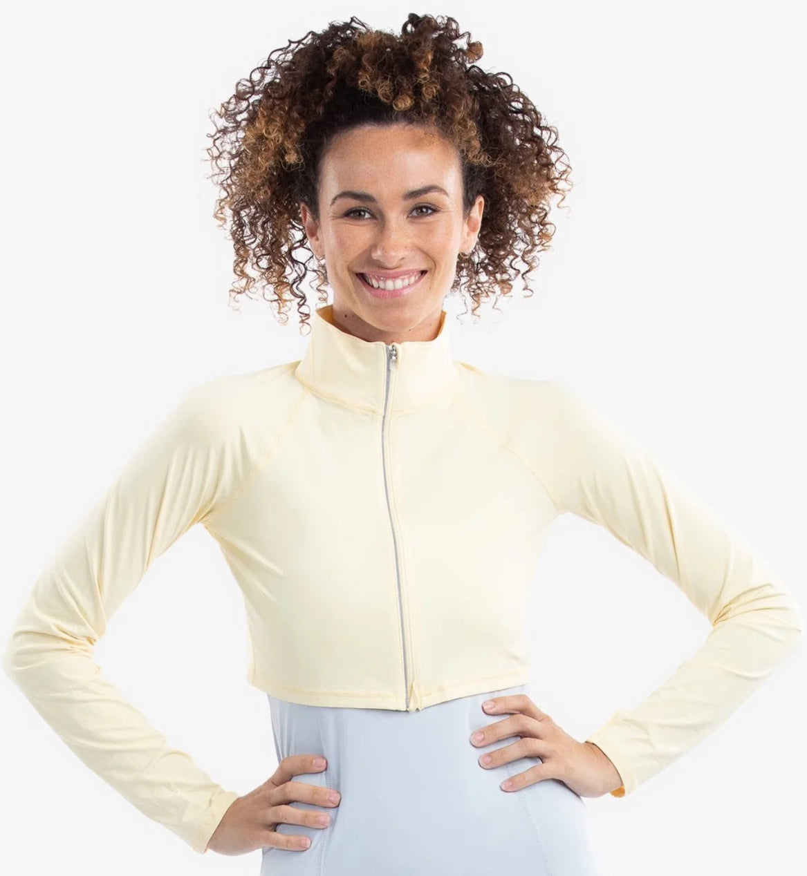 Women’s full zip crop top rashguard