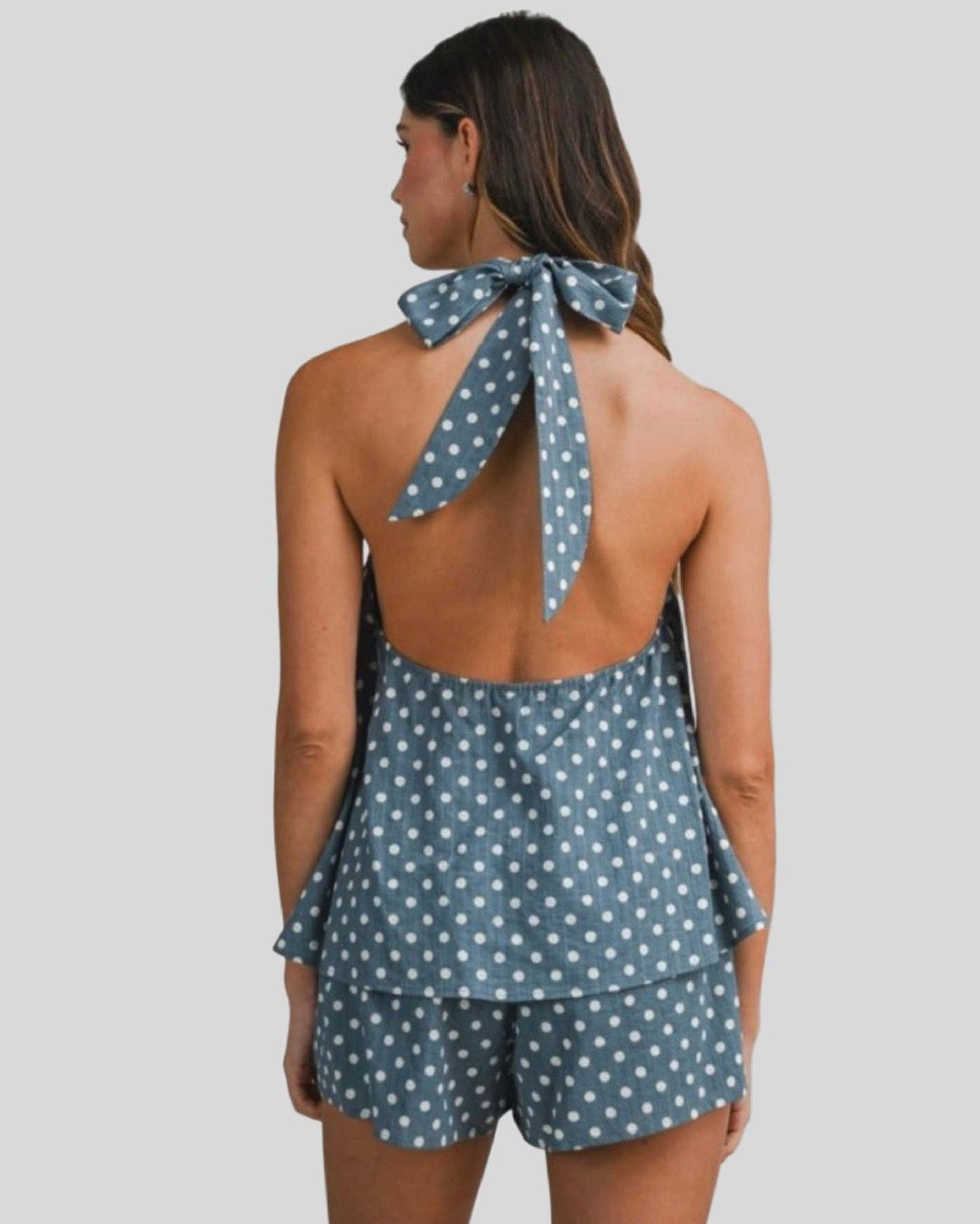 Polka Dot Halter Neck Set