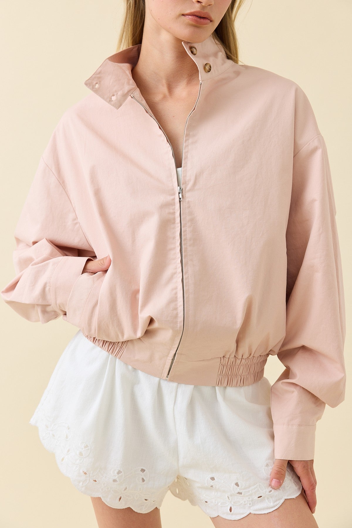 Stand Collar Zip Jacket