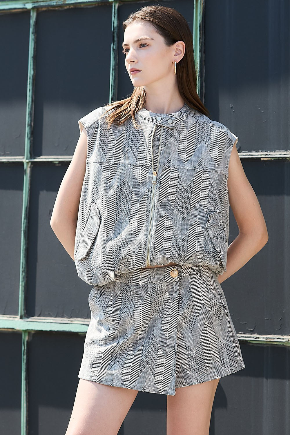 Jacquard Zip Up Set
