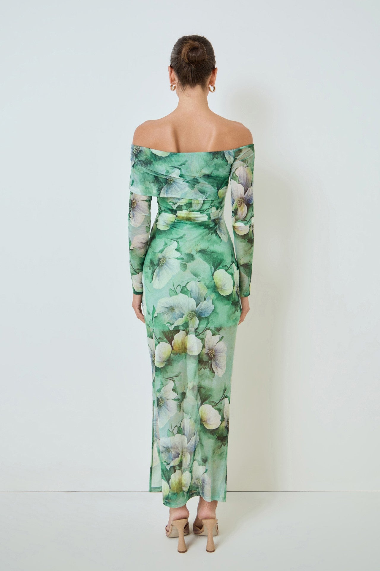 Mesh Floral Green Dress