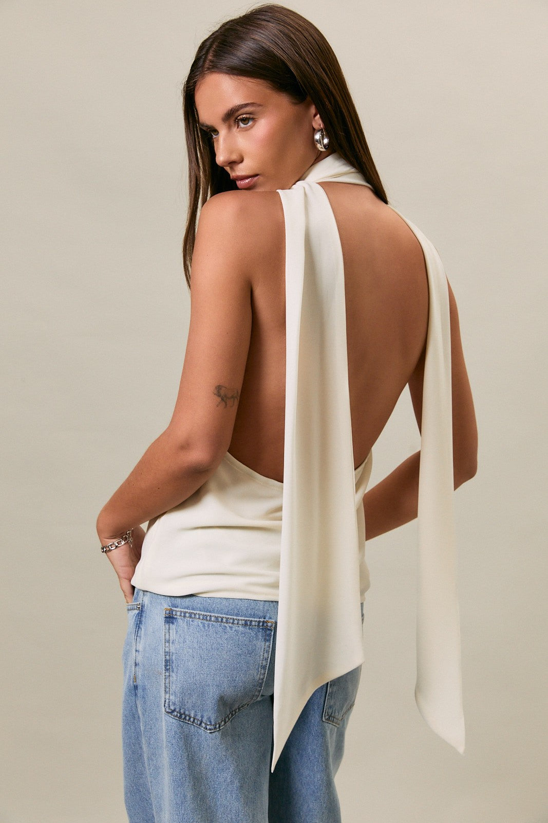 Scarf Cowl Neck Top