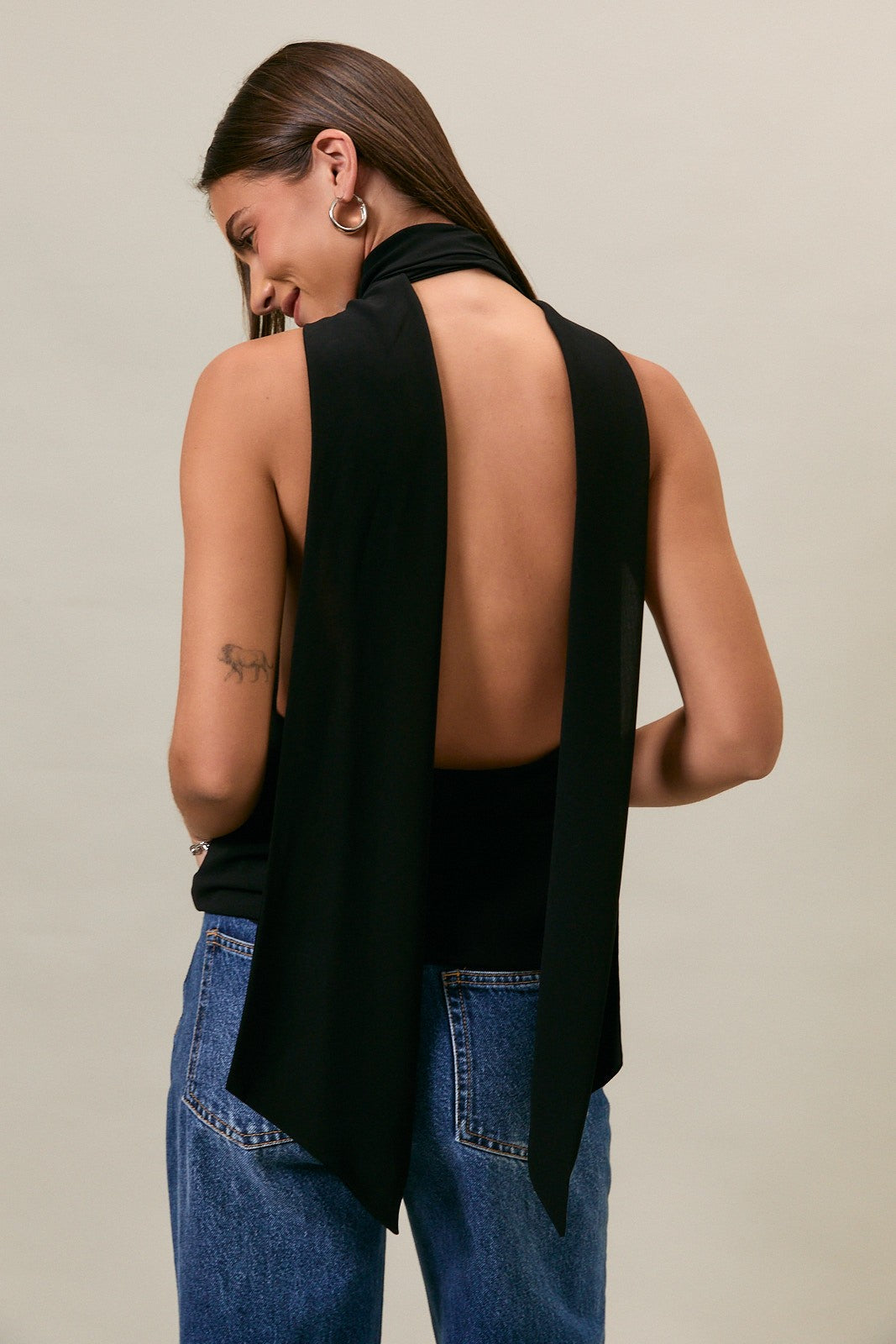 Scarf Cowl Neck Top