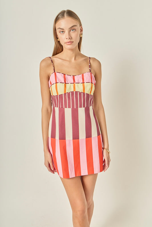 Stripe Printed Mini Dress