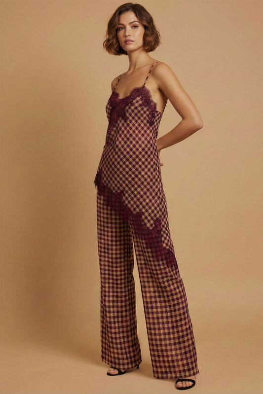 Gingham Lace Set