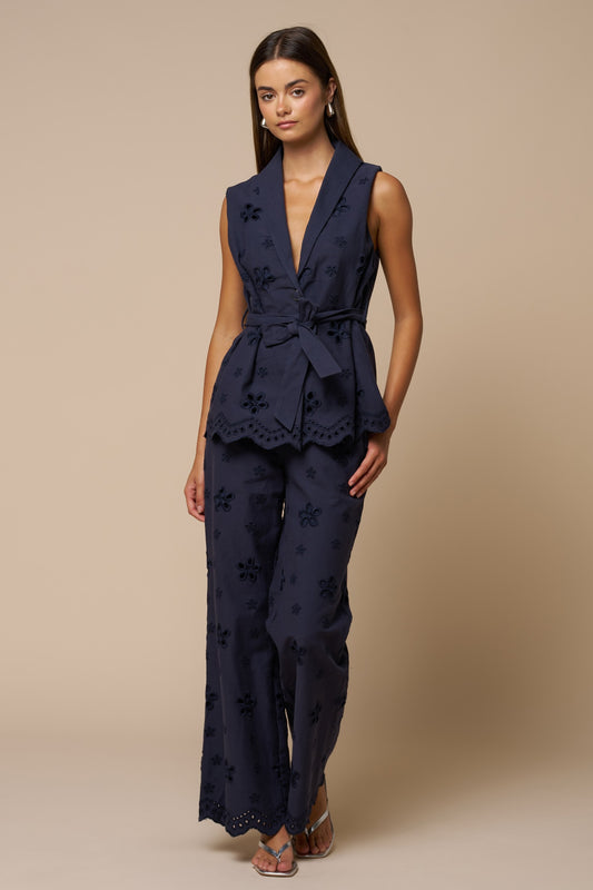 Embroidered Belted Set