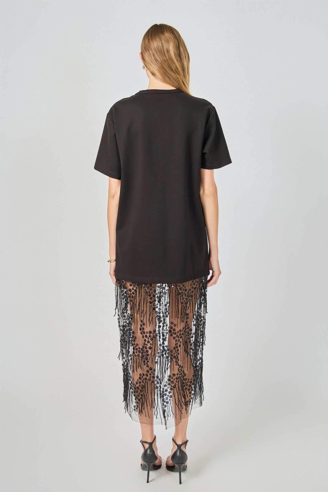 Lace T-Shirt Midi Dress