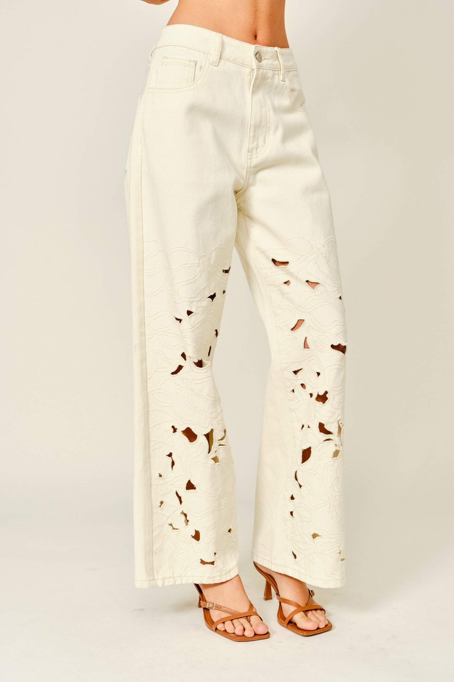 Embroidered Straight Pants