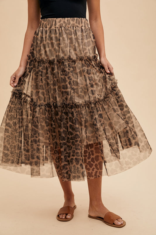 Leopard Midi Skirt