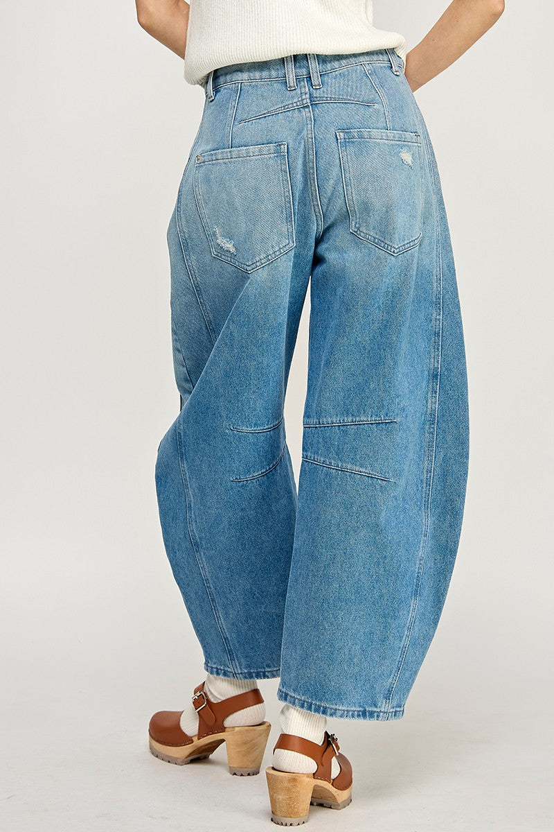 Light Blue Barrel Pants