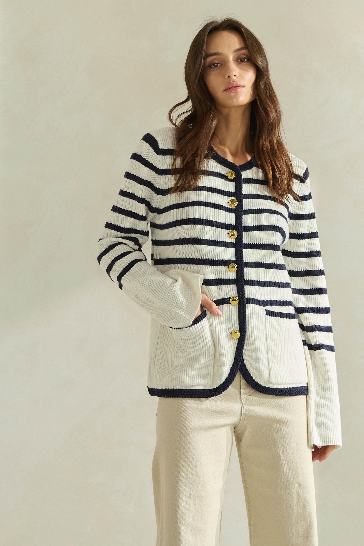 Striped Sweater Cardigan