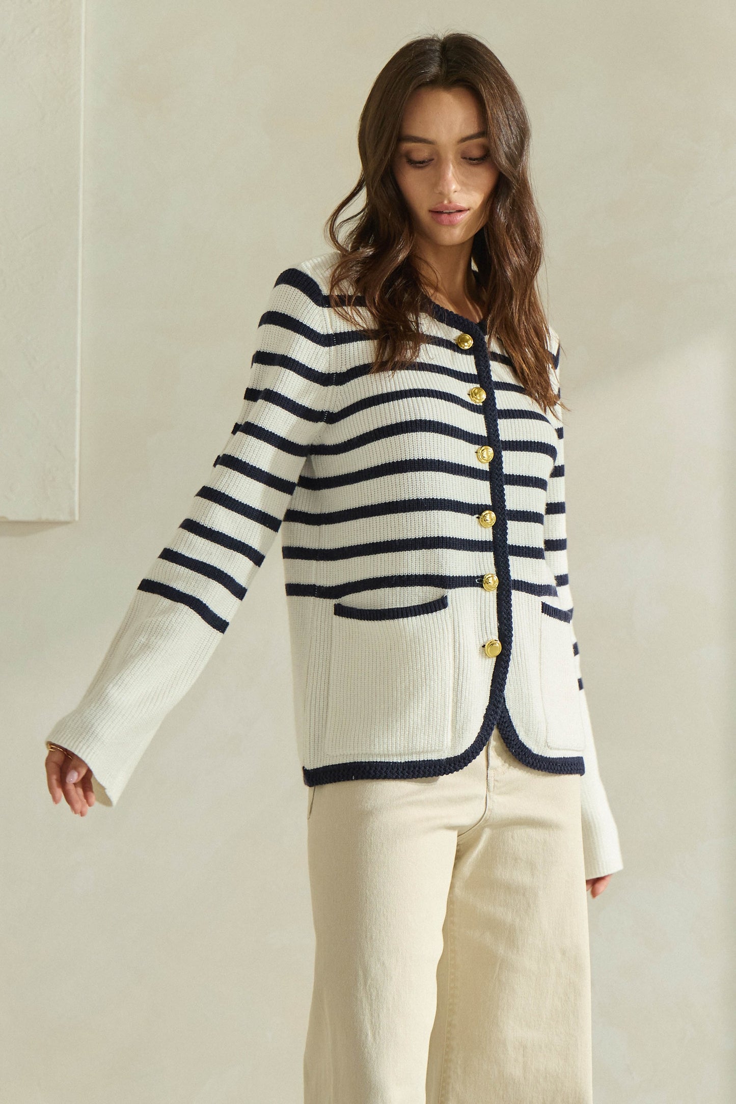 Striped Sweater Cardigan