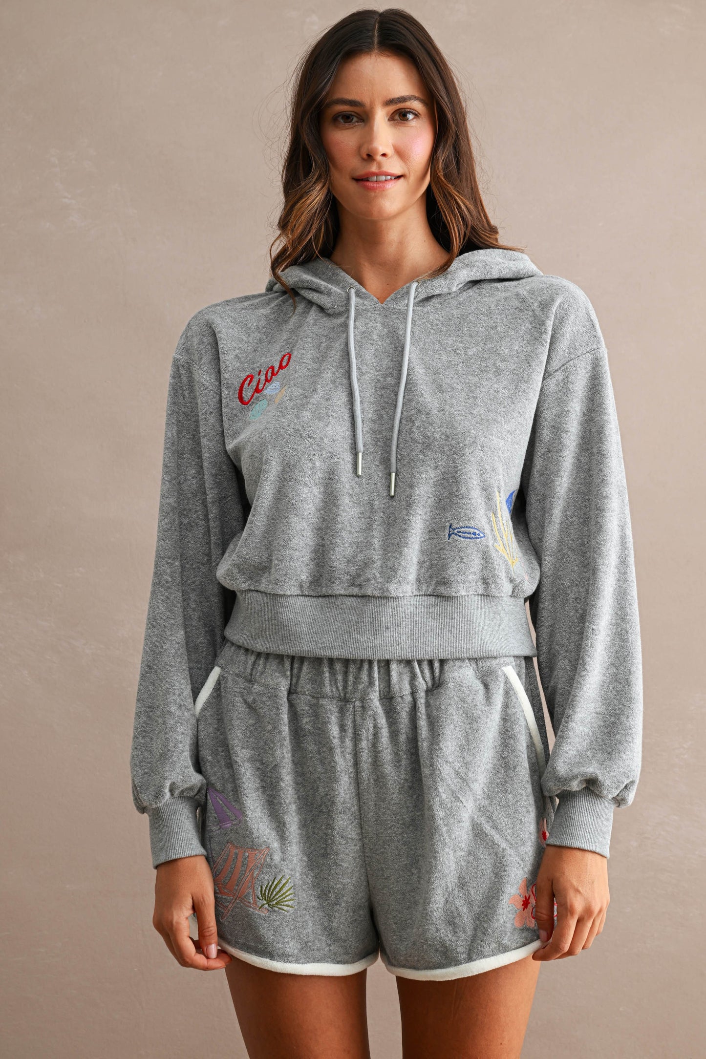 Embroidered Hoodie Set