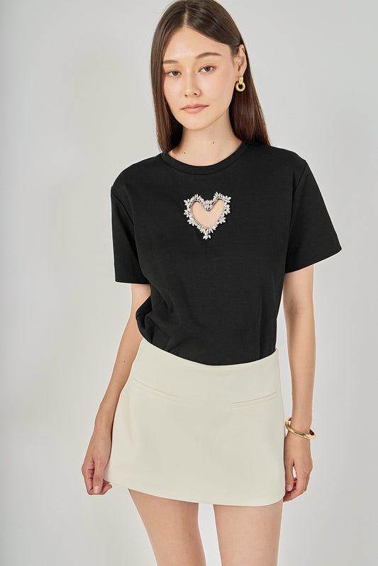 Heart Cutout T-Shirt