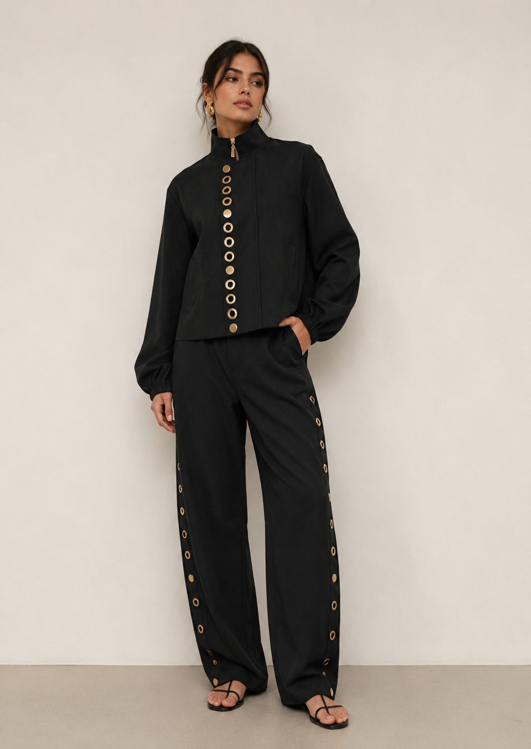 Grommet Detail Twill Set