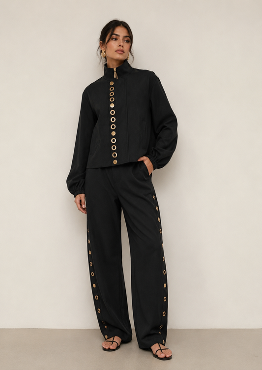 Grommet Detail Twill Set