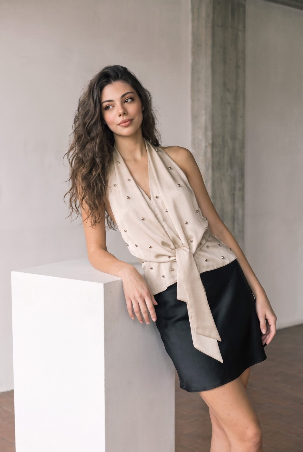 Studded Silky Top