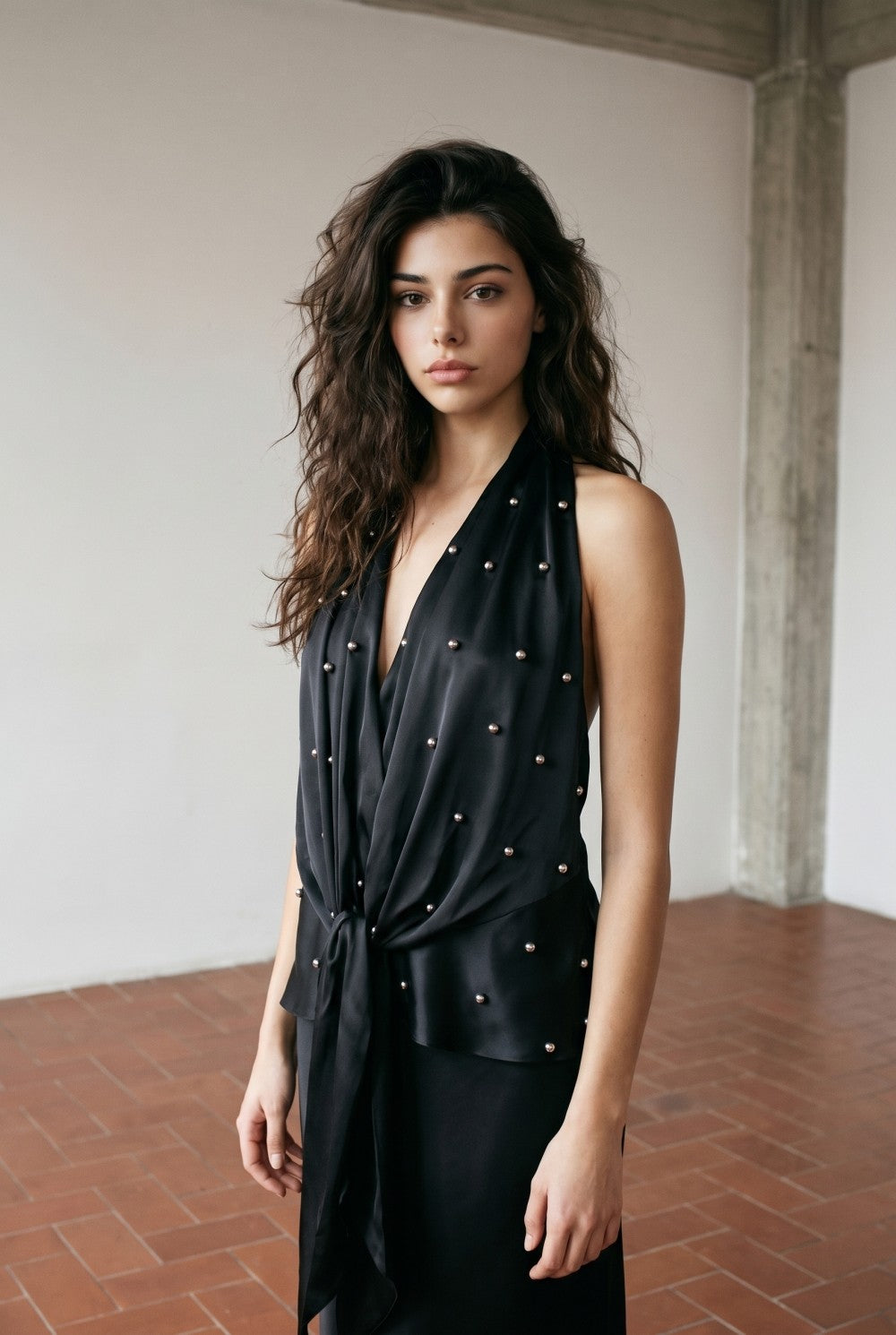 Studded Silky Top