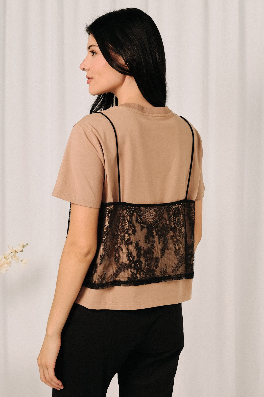 T-Shirt Lace Layered Top