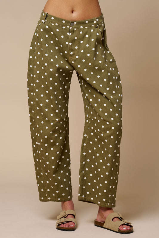 Polka Dot Barrel Pants