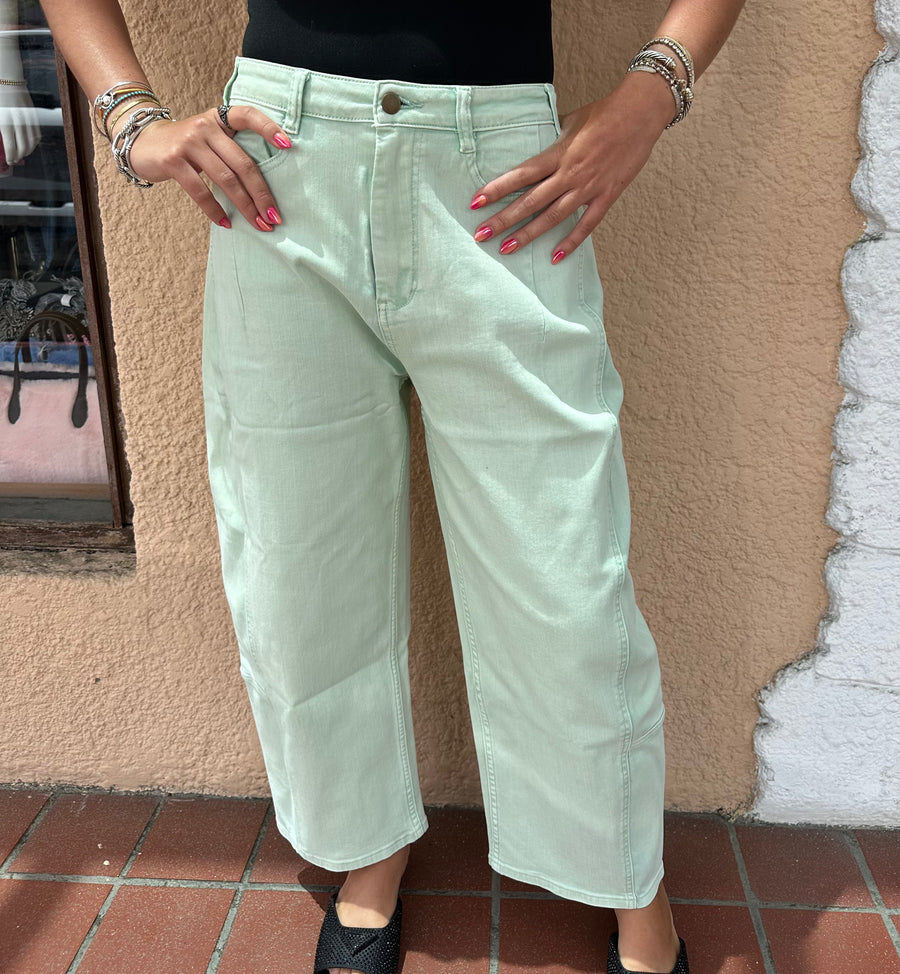 Mint Barrel Pants