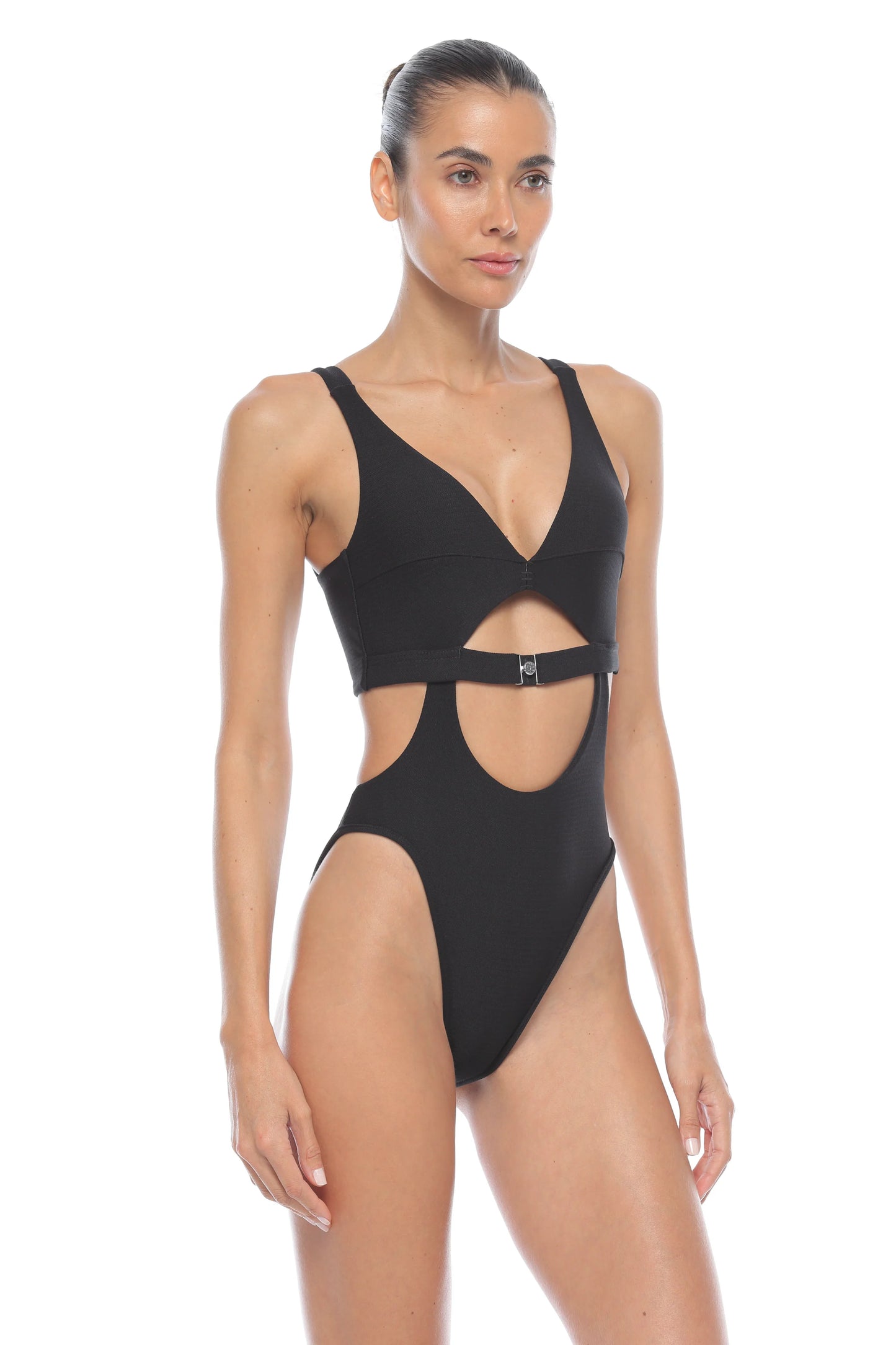 Jethro Black High Leg One Piece - Maxine