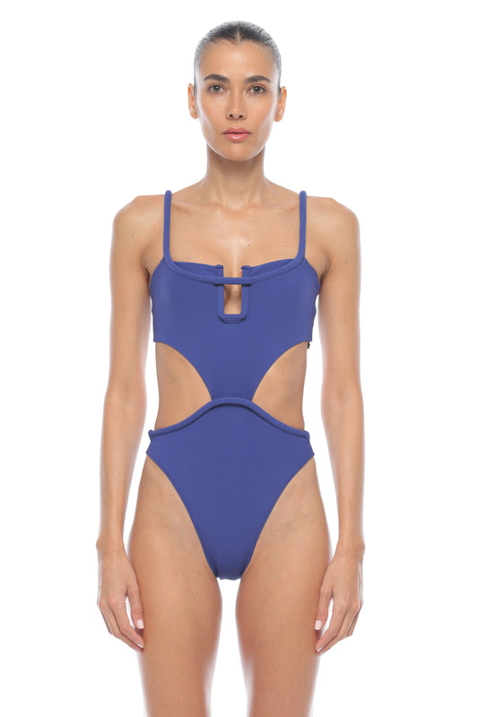 Marlin Blue High Leg One Piece - Maxine