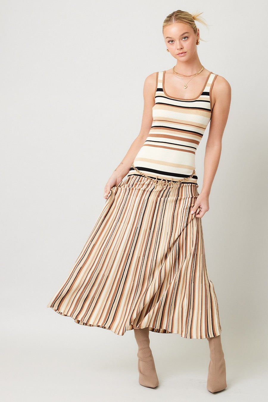 Stripe Knit Maxi Dress