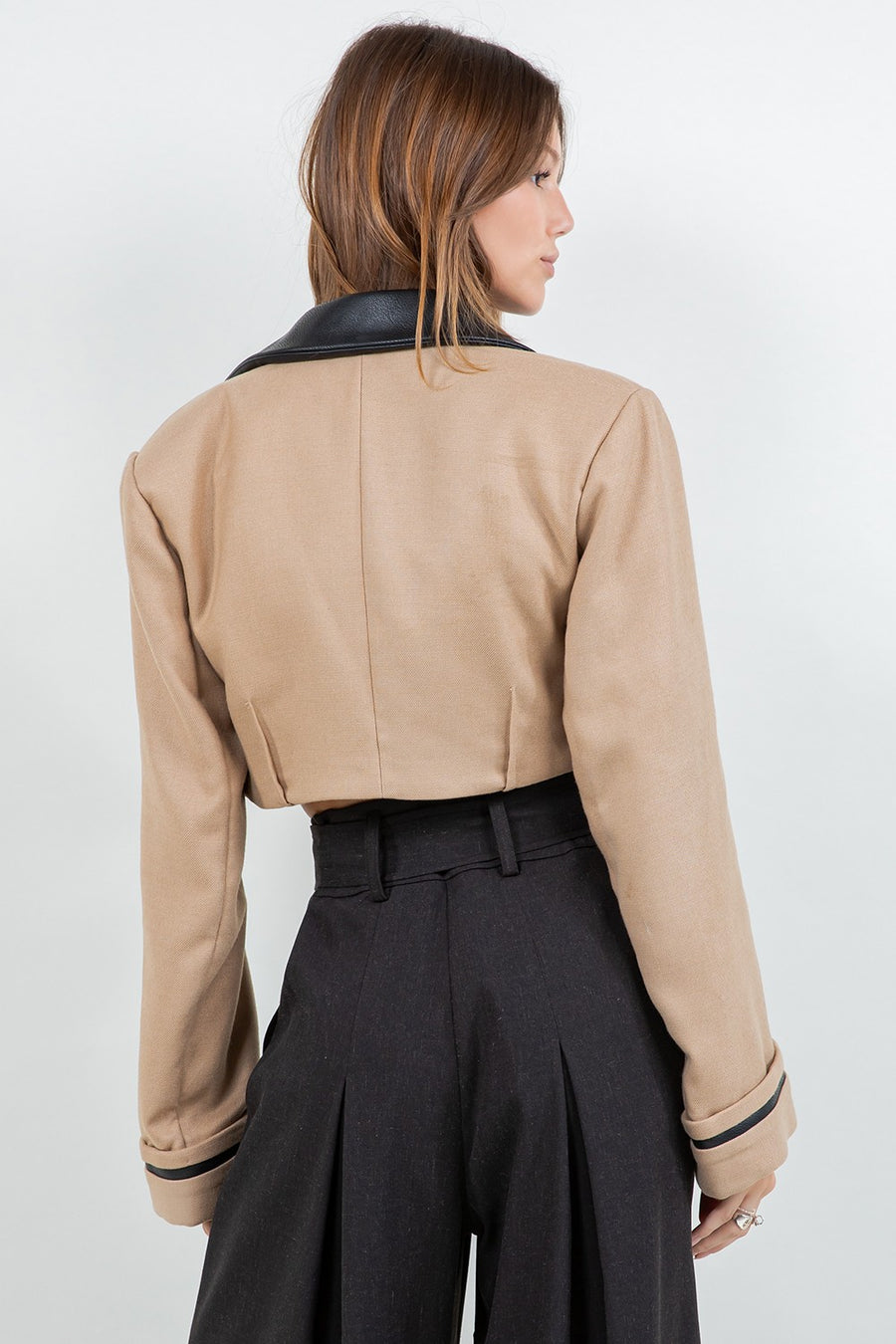 Leather Cropped Blazer
