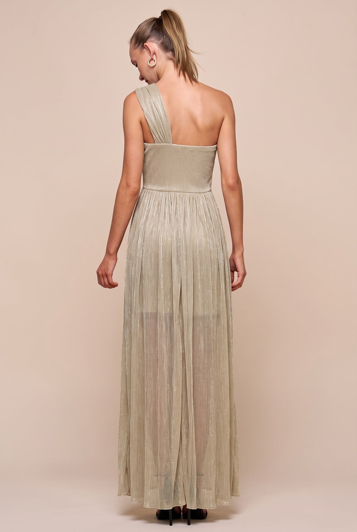 Metallic One Shoulder Dress