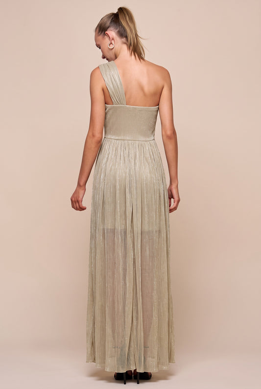Metallic One Shoulder Dress