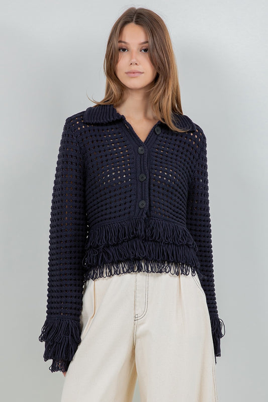 Navy Knit Cardigan