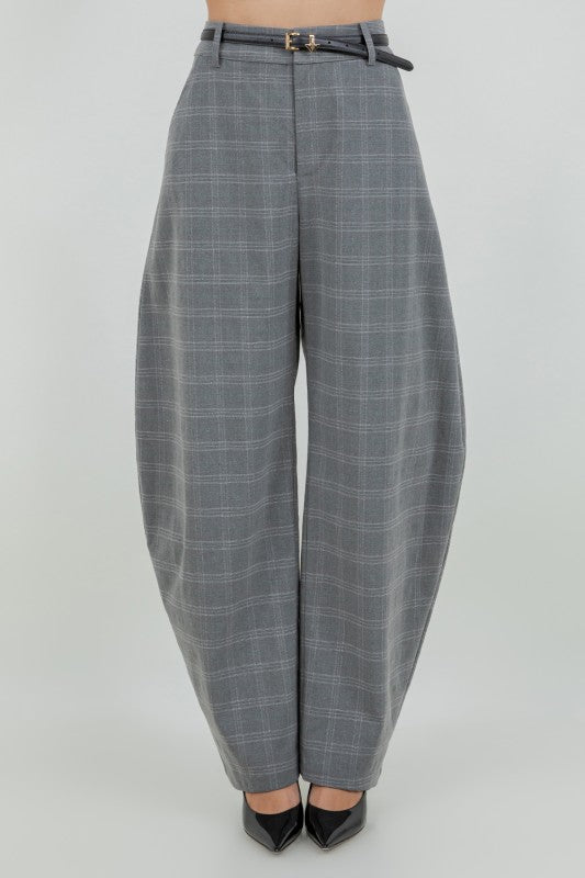Lurex Print Barrel Fit Trousers