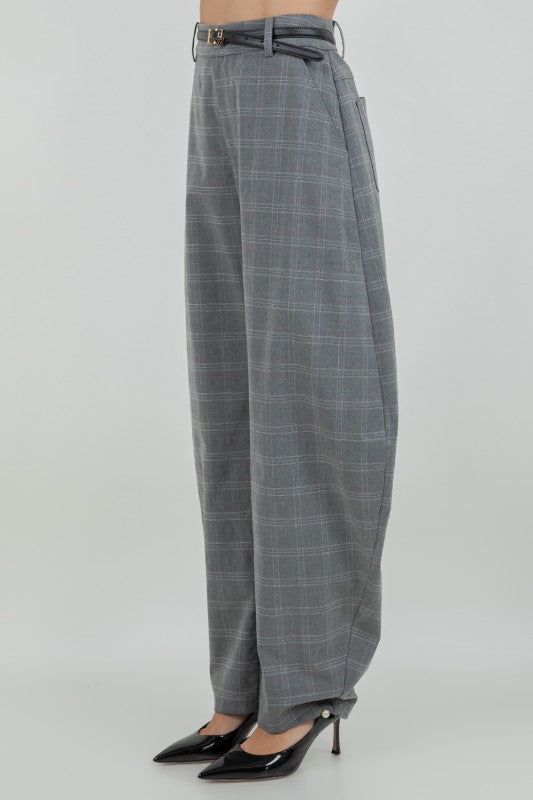 Lurex Print Barrel Fit Trousers