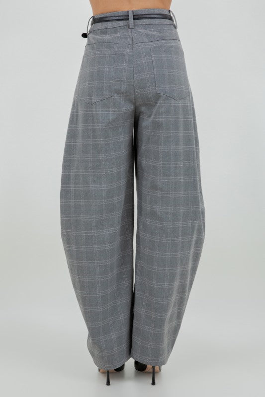 Lurex Print Barrel Fit Trousers