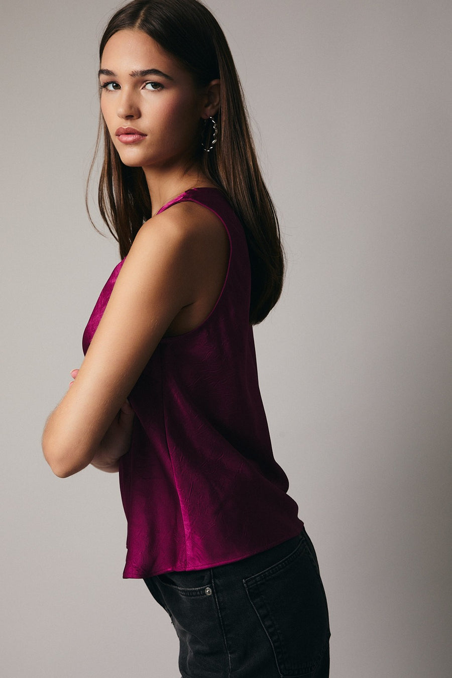 Crushed Satin Top