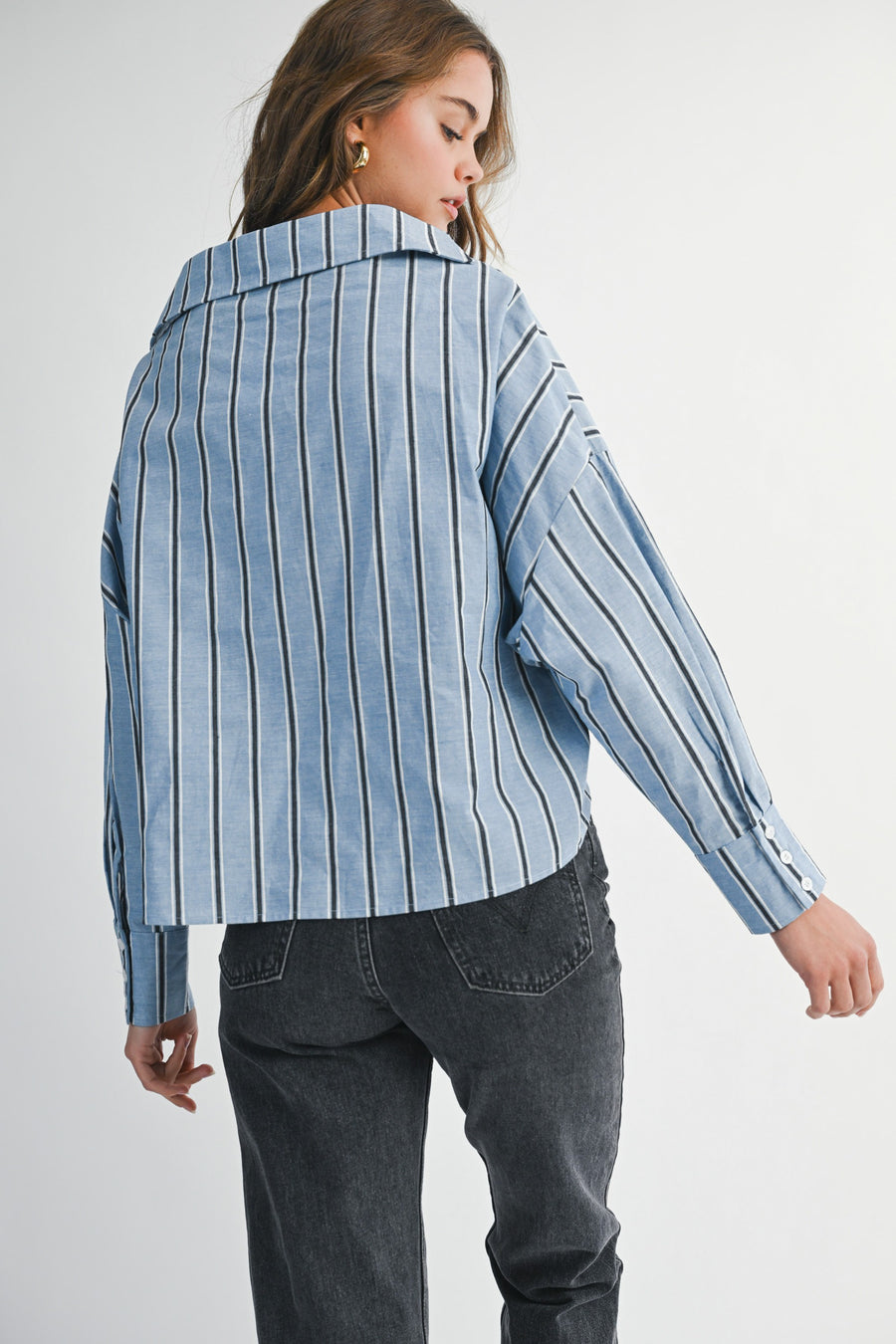 Stripe Cross Front Top