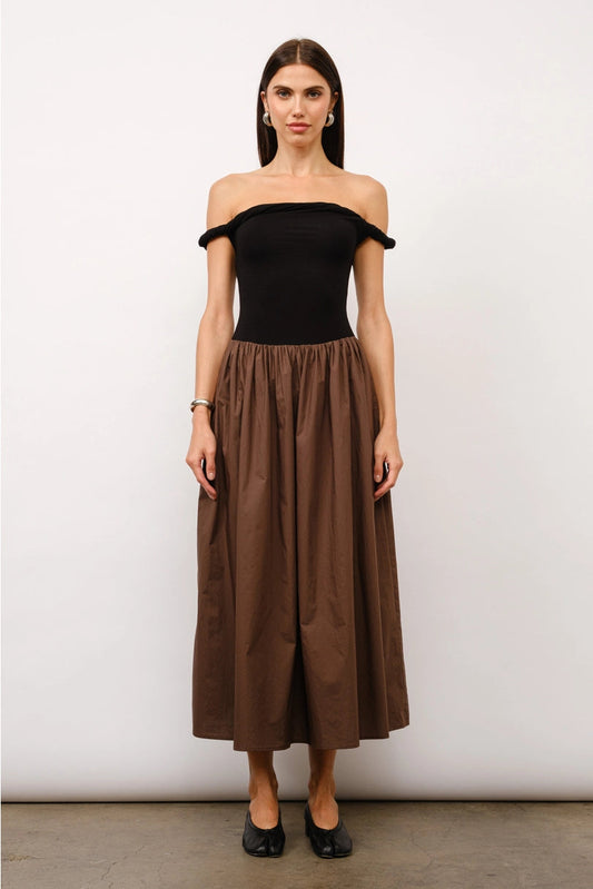 Ella Off The Shoulder Midi Dress