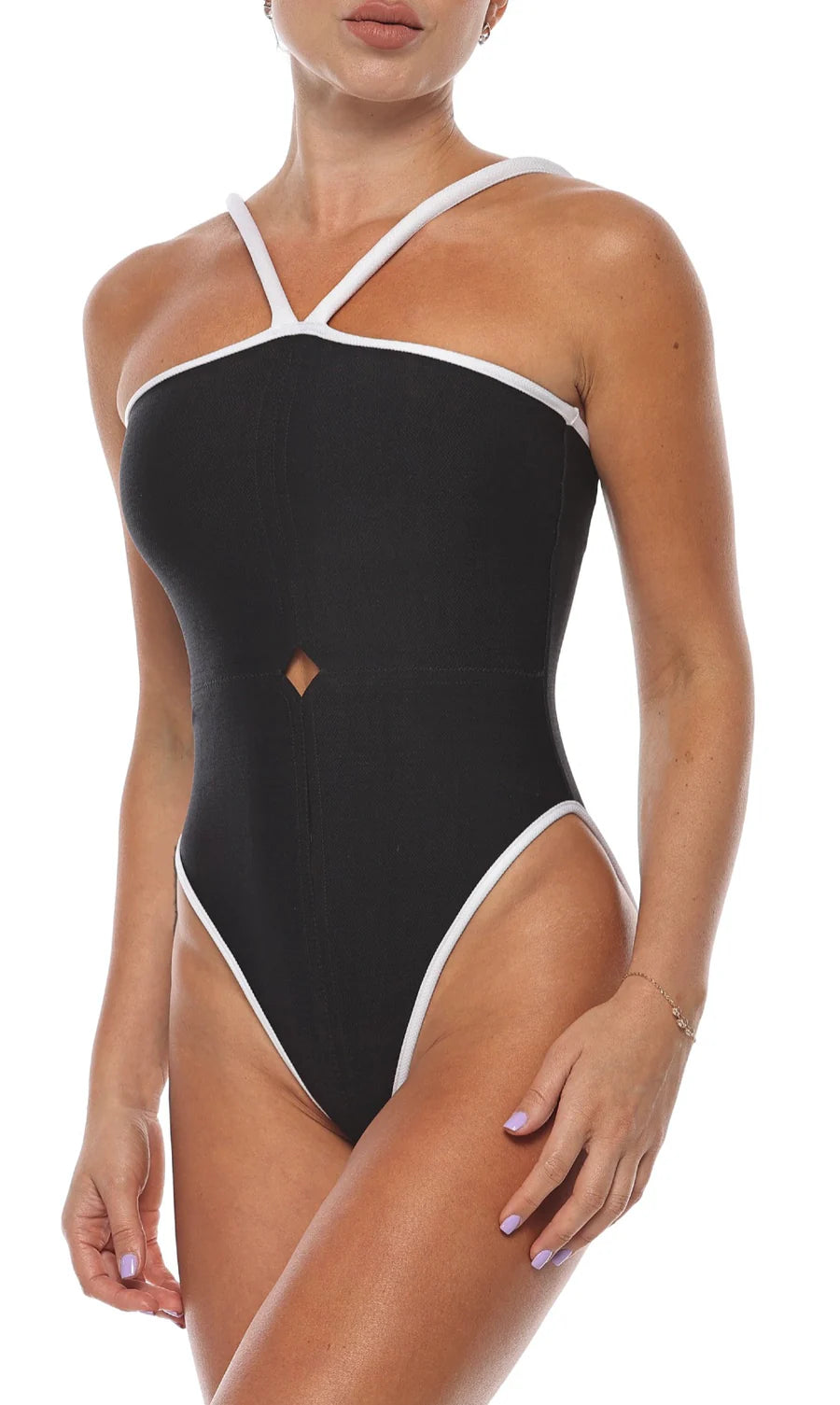 Fausto one piece high leg