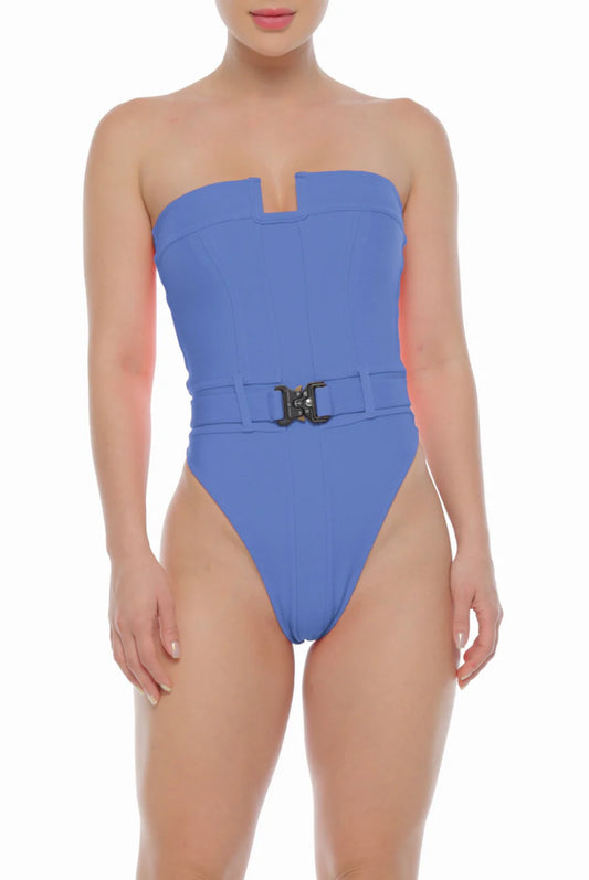Sky Blue Lester one piece high leg
