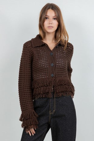 Brown Knit Top